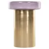 SIDE TABLE ROUND CARMO  PURPLE GLASS TOP-GOLD METAL BASE Φ39Χ54Hcm.