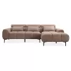 CORNER SOFA RIGHT DIVYA  SYNTHETIC SUEDE IN LIGHT BROWN 266x104x97Hcm.