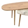 Monty oak-beige melamine marble coffee table 116x46x46cm