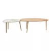 Monty oak-beige melamine marble coffee table 116x46x46cm