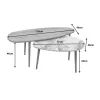 Monty oak-beige melamine marble coffee table 116x46x46cm