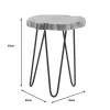 Side table Fenni natural acacia wood-leg black metal 40x45x45cm