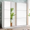 Wardrobe Sierra with Mirror 220 White 236.5*62.5*210 cm