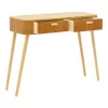 Evander wood console in natural shade 100x40x80cm