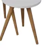 Side tables Perjene set of 3 pieces melamine in white shade and wooden legs