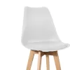 Bar stool Gaston white pp-pu and natural wood leg 56x48.5x104cm