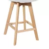 Bar stool Gaston white pp-pu and natural wood leg 56x48.5x104cm