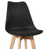 Bar stool Gaston black pp-pu and natural wood leg 56x48.5x104cm