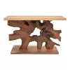 Κονσόλα Nasiol Inart φυσικό μασίφ ξύλο teak 120x40x75εκ