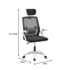 Manager office chair Serjo white-black pp-mesh fabric 75x65x128cm