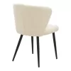 Chair Mattia ivory teddy fabric-black metal leg 55x53x80cm