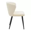 Chair Mattia ivory teddy fabric-black metal leg 55x53x80cm