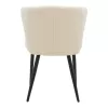 Chair Mattia ivory teddy fabric-black metal leg 55x53x80cm