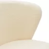 Chair Mattia ivory teddy fabric-black metal leg 55x53x80cm