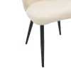 Chair Mattia ivory teddy fabric-black metal leg 55x53x80cm