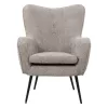 Armchair with Black Metal Legs Ivanna Fylliana Beige 69x68x90 cm