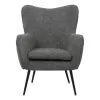 Armchair with Black Metal Legs Ivanna Fylliana Grey 69x68x90 cm