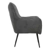 Armchair with Black Metal Legs Ivanna Fylliana Grey 69x68x90 cm