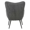 Armchair with Black Metal Legs Ivanna Fylliana Grey 69x68x90 cm