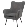 Armchair with Black Metal Legs Ivanna Fylliana Grey 69x68x90 cm