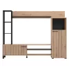 Wall Unit Retimno Artisan Oak - Artisan Oak with Black Lines - Black 208x33x158 cm