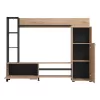 Wall Unit Retimno Artisan Oak - Artisan Oak with Black Lines - Black 208x33x158 cm