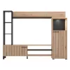 Wall Unit Retimno Artisan Oak - Artisan Oak with Black Lines - Black 208x33x158 cm