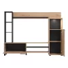 Wall Unit Retimno Artisan Oak - Artisan Oak with Black Lines - Black 208x33x158 cm