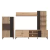 TV Composition Avignon Artisan Oak - Artisan Oak with Black Lines - Black 263x40x167 cm