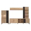 TV Composition Avignon Artisan Oak - Artisan Oak with Black Lines - Black 263x40x167 cm