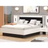 Double Bed Ascalon 160 Plus White - Black - White Matt Grey 268x209x115 cm