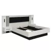 Double Bed Ascalon 160 Plus White - Black - White Matt Grey 268x209x115 cm