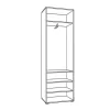 Hallway Cabinet Beny 2K OG Grey - White Lacquer 60x35x192.5 cm