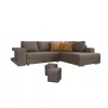 Corner Sofa with Stool New Karina Fylliana Right Corner Brown - Yellow 278x218x85 cm