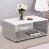 Coffee Table Bert Grey Concrete - White Lacquer 101x60x45 cm