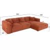 CORNER SOFA BRICKEN  BRICK RED FABRIC 110-282x98-160x72Hcm.