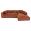 CORNER SOFA BRICKEN  BRICK RED FABRIC 110-282x98-160x72Hcm.