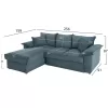 CORNER (LEFT) SOFA-BED WITH STORAGE SPACE ALDO  PETROL GREEN FABRIC 256x91-159x87Hcm.