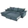 CORNER (LEFT) SOFA-BED WITH STORAGE SPACE ALDO  PETROL GREEN FABRIC 256x91-159x87Hcm.