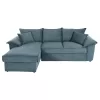 CORNER (LEFT) SOFA-BED WITH STORAGE SPACE ALDO  PETROL GREEN FABRIC 256x91-159x87Hcm.