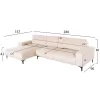 CORNER SOFA (LEFT) NOA  ECRU FABRIC 288x90-157x67-80Hcm.