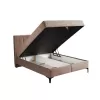 Double Bed Due Line with Storage space Light Brown 165x209x115 cm