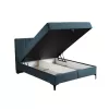 Double Bed Due Line with Storage space Navy Blue 165x209x115 cm