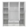 Wardrobe Olympus with 4 doors and drawers in white colour 159x57x183cm