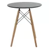 Julita table MDF black and beech wood in a natural shade Φ60x73cm