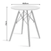 Julita table MDF white and natural beech wood Φ60x73cm