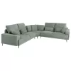 CORNER SOFA SYMMET  MINT FABRIC-GLOSSY ANTHRACITE LEGS 314x236x90-102Hcm.