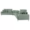 CORNER SOFA SYMMET  MINT FABRIC-GLOSSY ANTHRACITE LEGS 314x236x90-102Hcm.