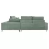 CORNER SOFA SYMMET  MINT FABRIC-GLOSSY ANTHRACITE LEGS 314x236x90-102Hcm.