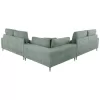 CORNER SOFA SYMMET  MINT FABRIC-GLOSSY ANTHRACITE LEGS 314x236x90-102Hcm.